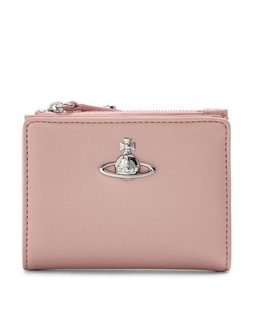 Vivienne Westwood Pink Viv Slimflap Zip Around Purse