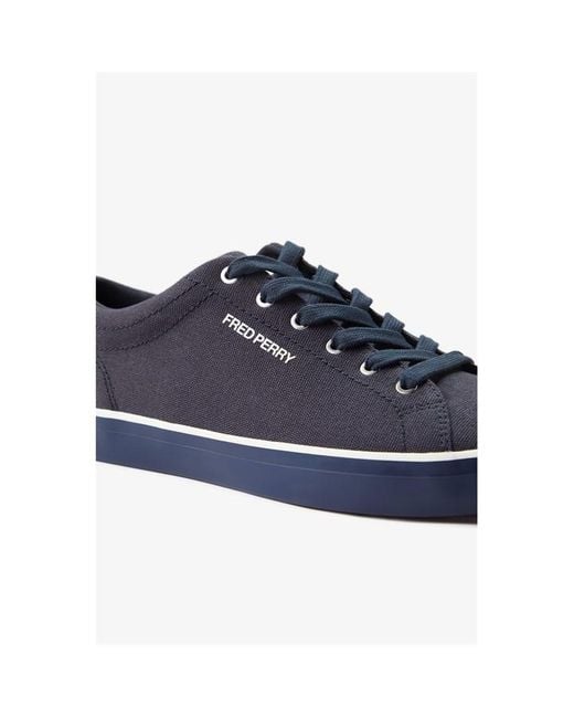 Fred Perry Blue Baseline Canvas Trainers for men
