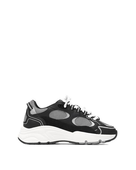 Cleens Black Leather Pulse Trainers for men