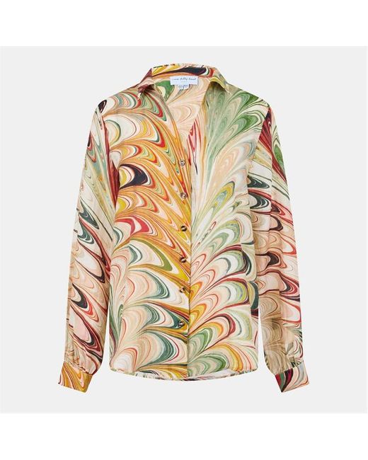 Never Fully Dressed Gray Marble Miley Long-Sleeve Patterned Shirt