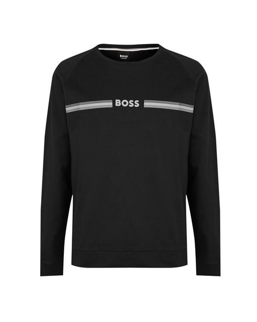 Boss Blue Authentic Cotton Relaxed Fit Crew Sweatshirt for men