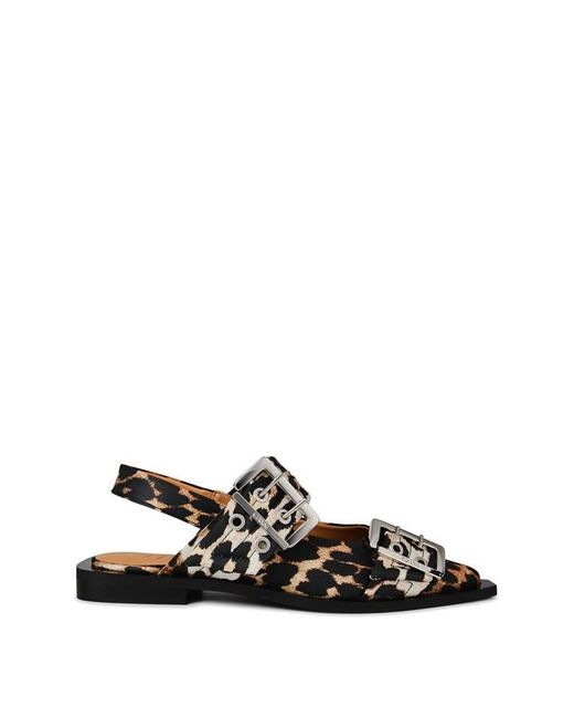 Ganni Black Feminine Buckle Ballerinas