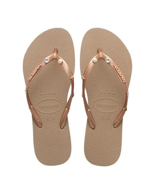 Havaianas Natural Slim Aqua Flip Flops