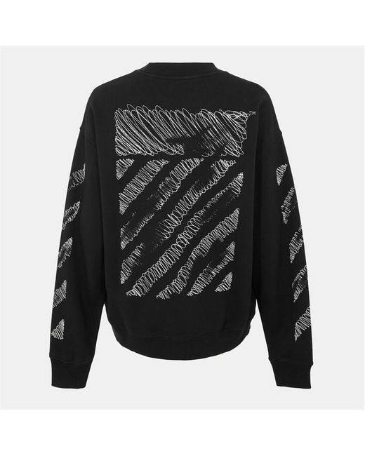 Off-White c/o Virgil Abloh Black Scrib Skate Relaxed Fit Crew Sweatshirt for men