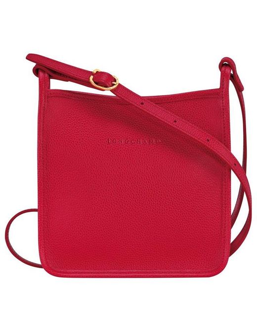 Longchamp Red Le Foulonne Medium Crossbody Bag