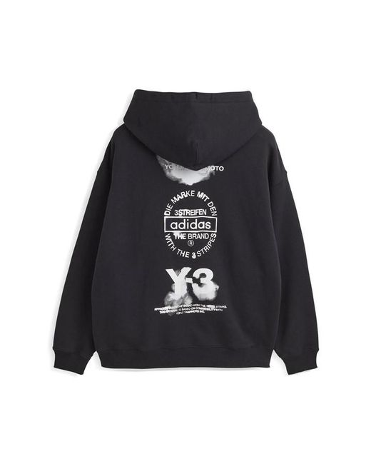 Y-3 Black Gfx Pull Over Hoodie for men