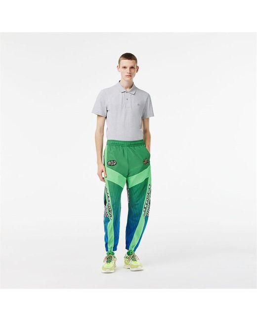 Lacoste Green Ombré Checkerboard Print Joggers for men