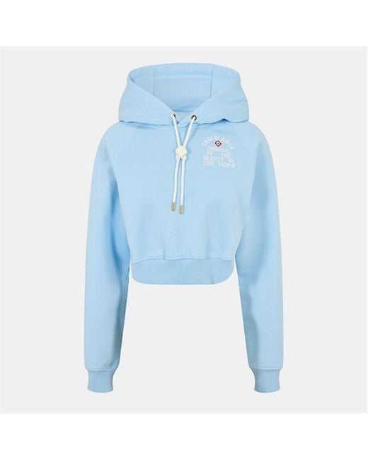 Casablanca Blue Beauty Cropped Hoodie
