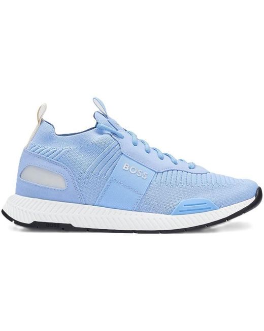 Boss Blue Titanium Knit Trainers, Comfortable Design for men