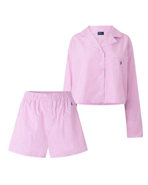 Polo Ralph Lauren Pink Crop Box Short Sleeve Pyjama Set