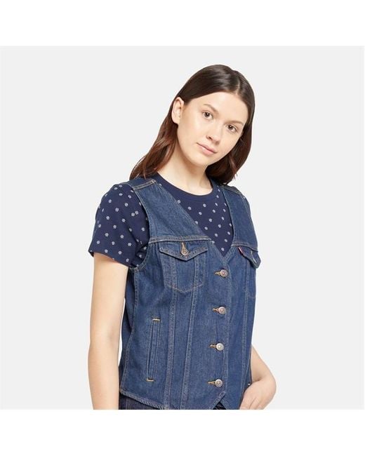 Levi's Blue Loose Vest H125 Square Circle