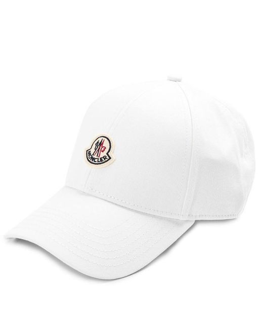Moncler White Baseball Cap for men