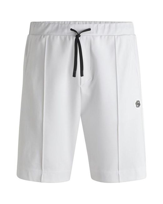 Boss Gray Headlo Tl Relaxed Fit Fleece Jogger Shorts for men