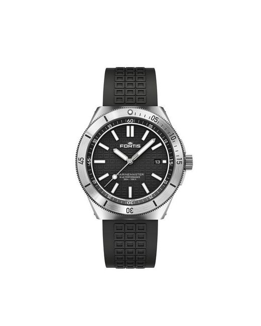 Fortis Black Marinemaster Automatic Stainless Steel 300M Water Resistant Auto Analogue Watch for men