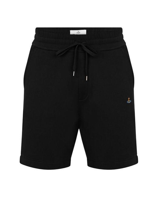 Vivienne Westwood Black Embroidered Orb Shorts for men