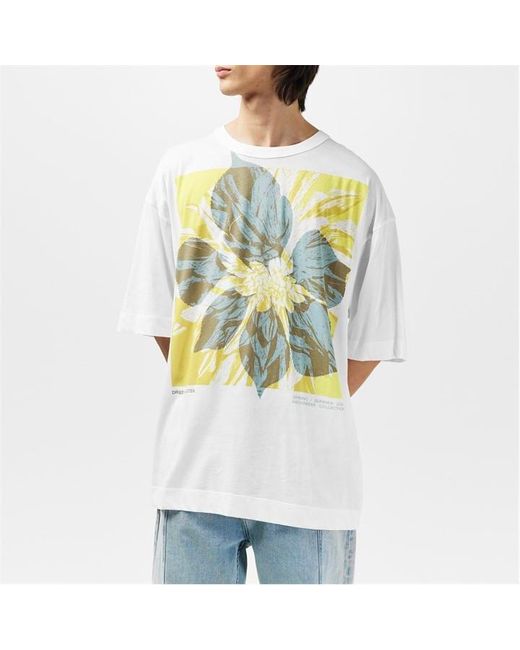Dries Van Noten Gray Graphic T-Shirt for men