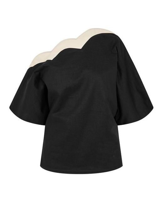 Never Fully Dressed Natural Scallop Tilly Top