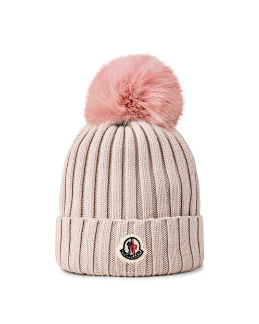 Moncler Pink Bobble Hat