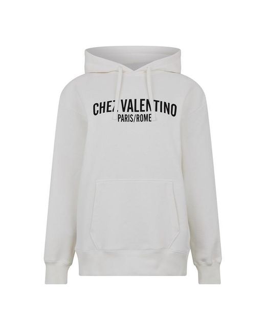 Valentino Gray Logo Pull Over Hoodie