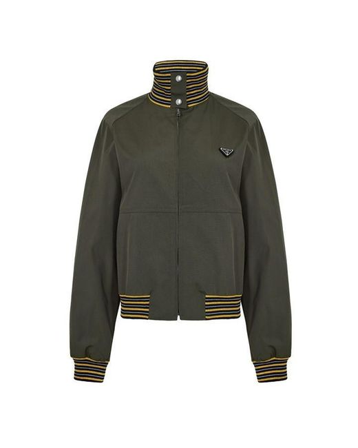 Prada Green Poplin Turtleneck Jacket