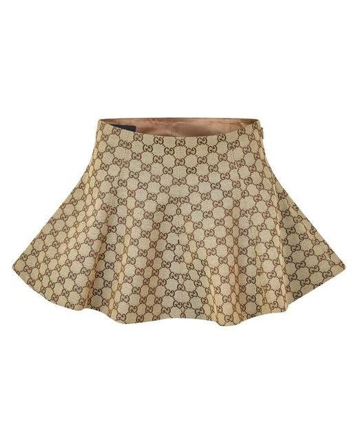 Gucci Brown Cnvs Skirt Ld63