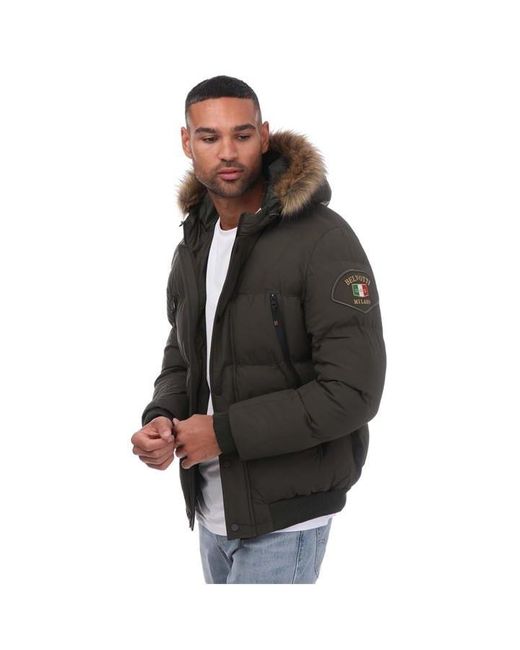 Belvotti Milano Black Treyan Padded Parka Jacket for men