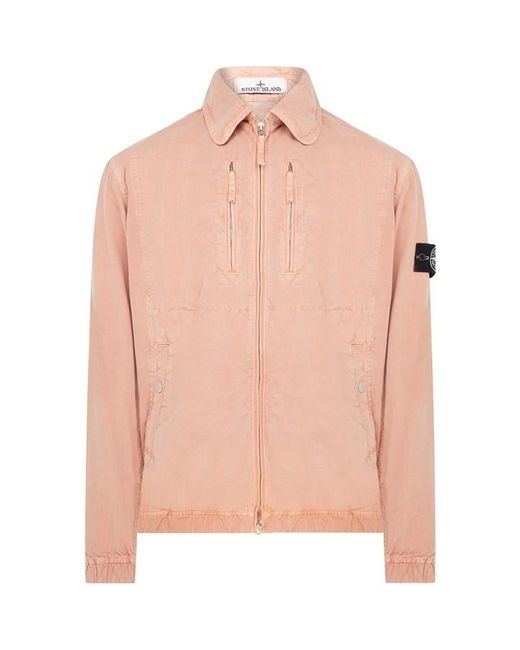 Stone Island Pink Closed Loop Stand Collar Jacket for men