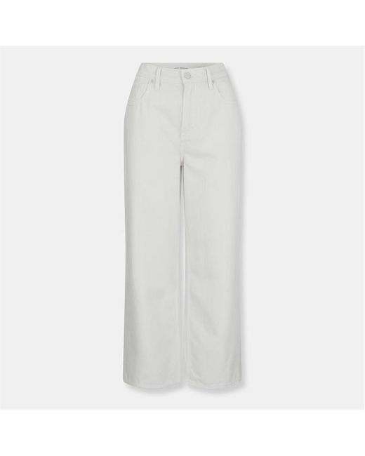 GOOD AMERICAN White Structured Denim Straight Leg Jeans