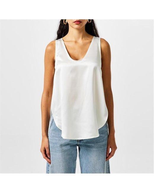 Max Mara White Sleeveless Stretch Tank Vest