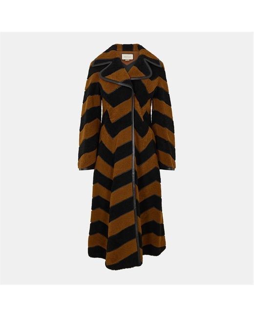 Gucci Black Chevron Shearling Jacket