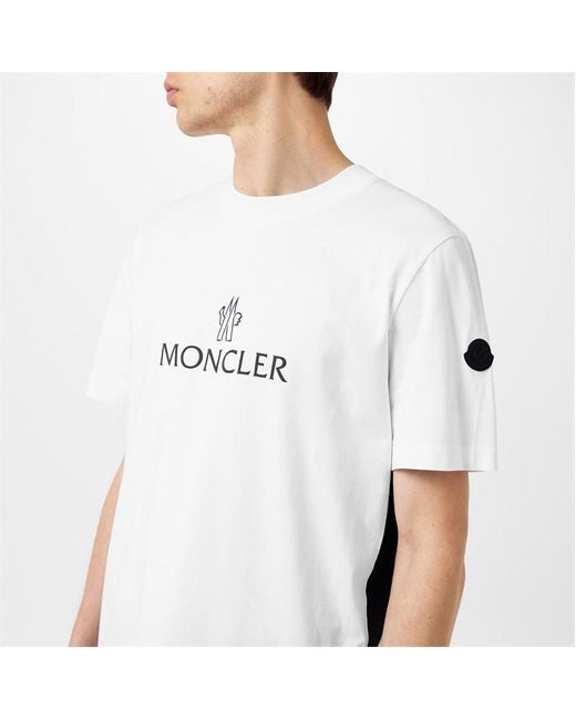Moncler White Classic Logo T-shirt for men