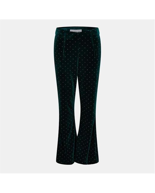 Never Fully Dressed Black Vlv Wide Leg Trousers
