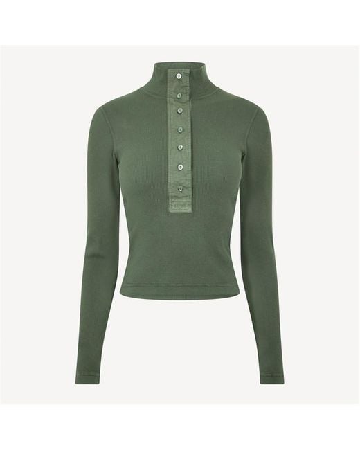 Gucci Green Rib Long Sleeve T-Shirt