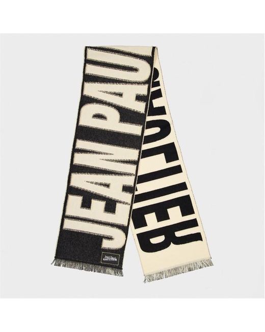 Jean Paul Gaultier Black Patterned Midweight Scarf