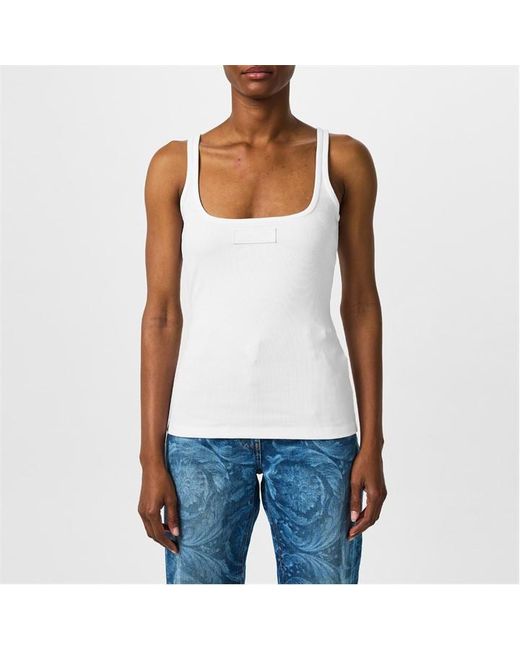 Versace White Ribbed Vest