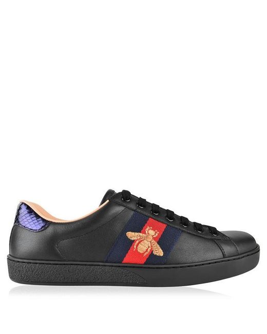 Gucci Black New Ace Embroidered Bee Trainers for men