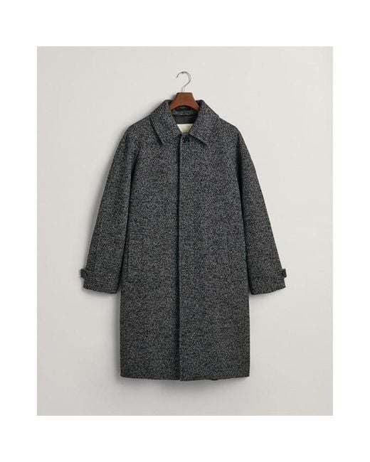 Gant Gray Relaxed Fit Wool Car Coat for men