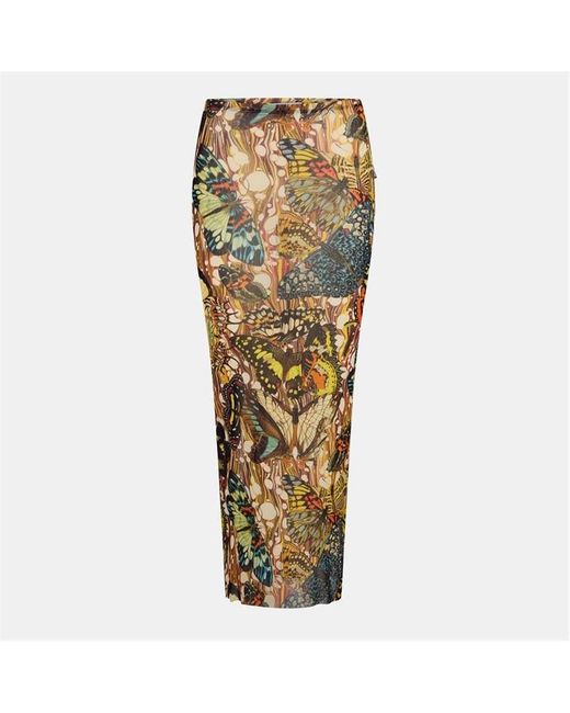 Jean Paul Gaultier Metallic Papillon Maxi Skirt