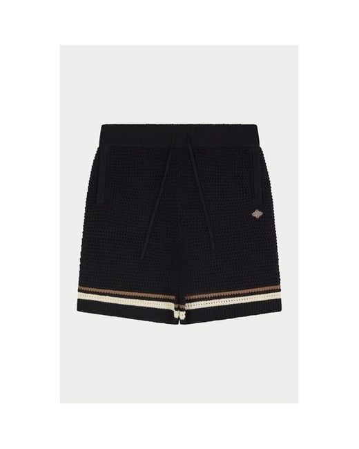 The Couture Club Black Woven Tracksuit Shorts for men