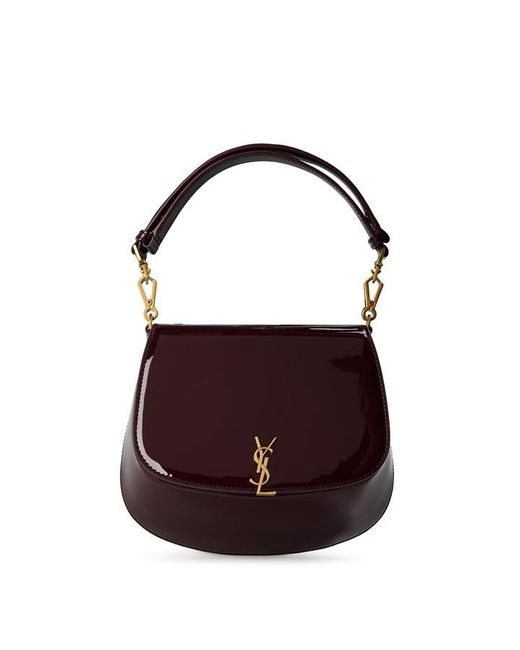Saint Laurent Purple Patent Bascule Shoulder Bag
