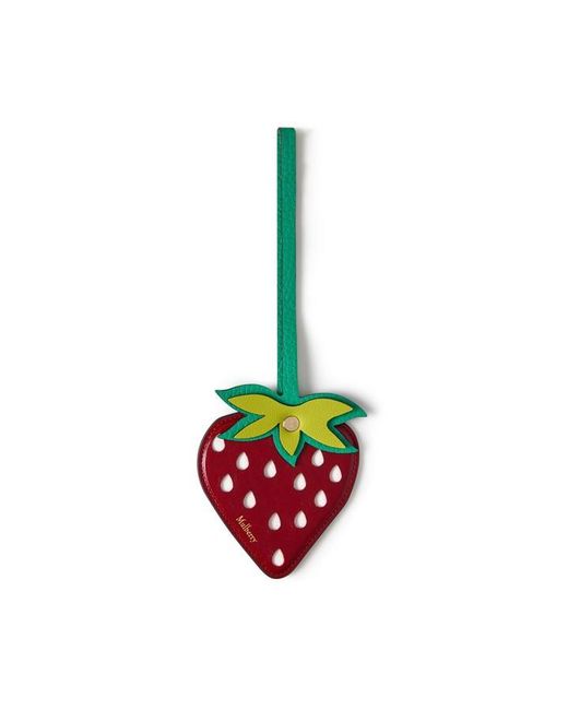 Mulberry White Strawberry Bag Charm