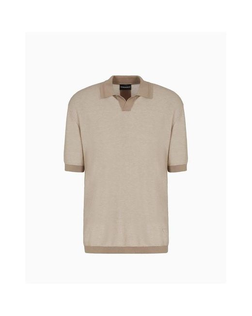 Emporio Armani Natural Short Sleeve Tailored Fit Polo Shirt for men