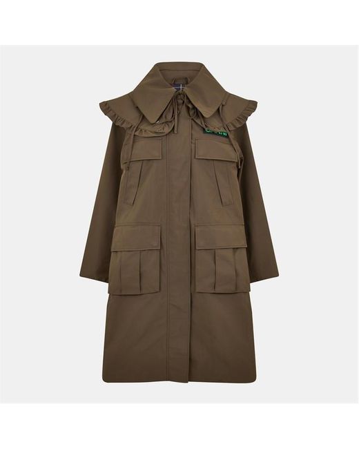 BARBOUR X GANNI Brown Waterproof Parka Jacket