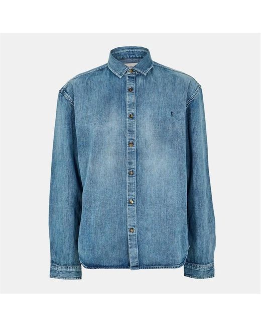 Saint Laurent Blue Structured Overshirt for men