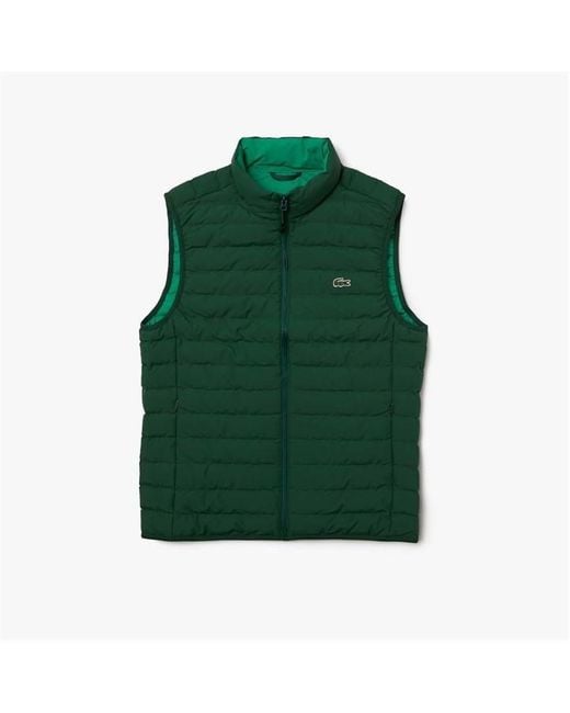 Lacoste Green Quilted Gilet for men