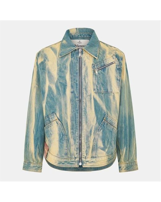 Vivienne Westwood Blue Viv Piranha Structured Denim Jacket for men