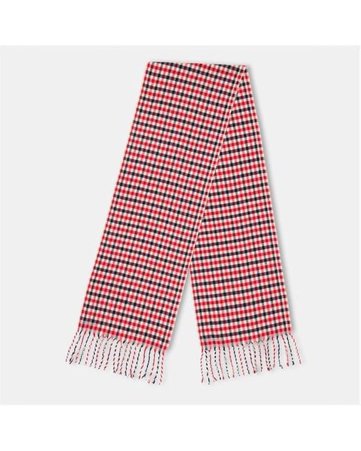Aquascutum Check Knit Scarf in Red for Men Lyst UK