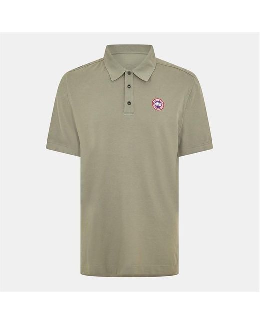 Canada Goose Green Beckley Logo Cotton Polo Shirt for men
