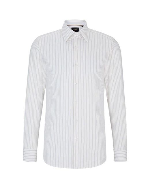 Boss White Long Sleeve Tailored Fit Shirt for men