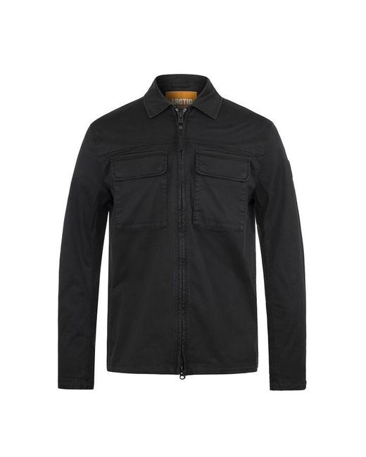 ARCTIC ARMY Black Narvik Long Sleeve 2 Pocket Overshirt for men